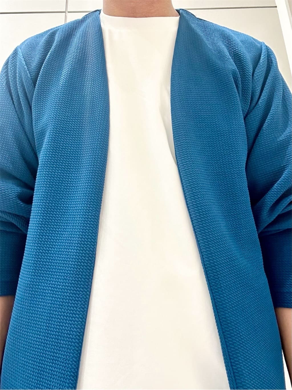 KENJI Iさんの「THE SHOP TK｜【2点セット】カーディガン＋半袖Tシャツ 洗濯機OK」を使ったコーディネート