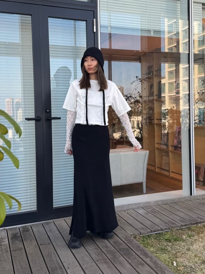 designer yukaさんの「CODE A｜corset jersey tee」を使ったコーディネート