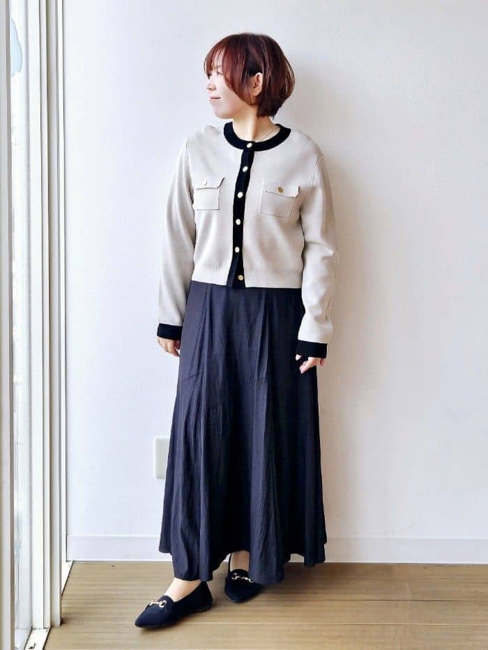 やじまさんの「UNTITLED｜【洗える/ジャケット風】ミラノリブカーディガン」を使ったコーディネート