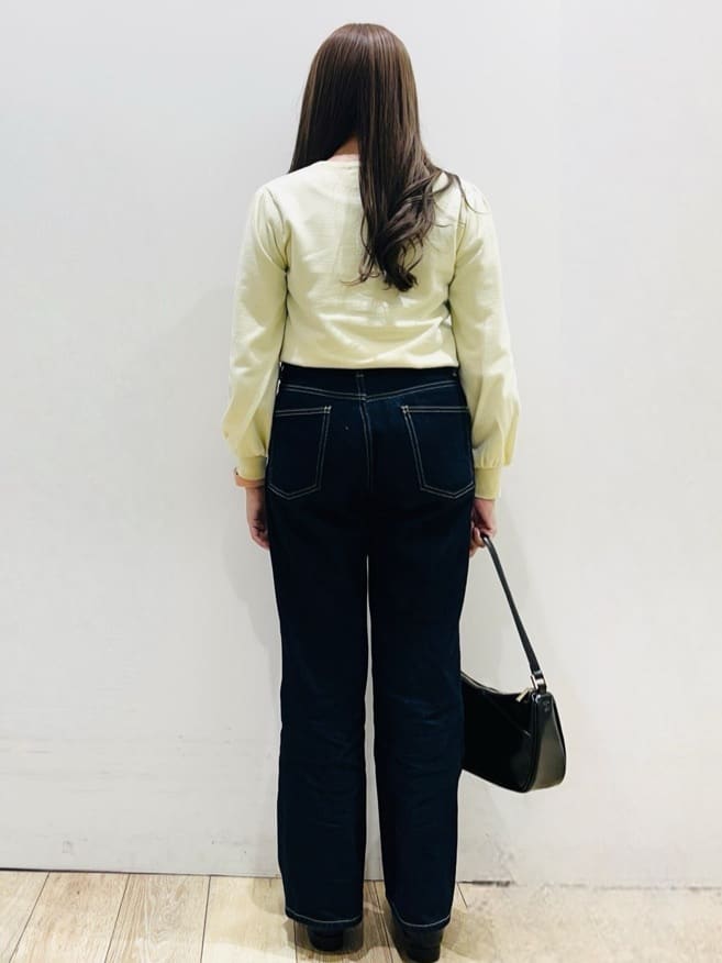 Ririさんの「index｜ビジューボタンヘンリーネックニット【洗濯機OK】」を使ったコーディネート