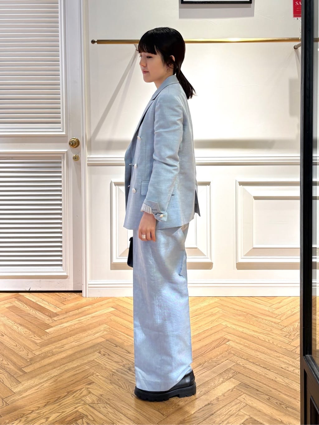 cocoさんの「DRESSTERIOR｜【セットアップ可】リネンブレンドダブルブレストジャケット」を使ったコーディネート