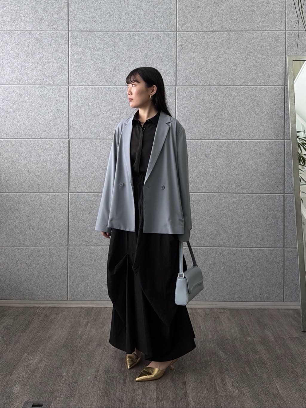 rinaさんの「INDIVI｜Comfy SET UP｜ダブルブレストイージージャケット【セットアップ対応／通勤／カセット服／接触」を使ったコーディネート