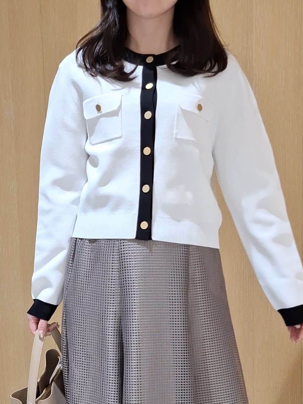 YuKaRiさんの「UNTITLED｜【古畑星夏さん着用/洗える/後ろウエストゴム】スクエアメッシュスカート」を使ったコーディネート