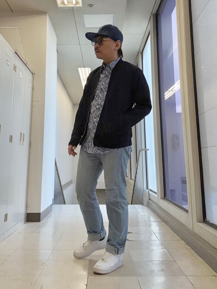 MAKOTO AIさんの「TAKEO KIKUCHI｜スライドパズル ジャカード ブルゾン」を使ったコーディネート