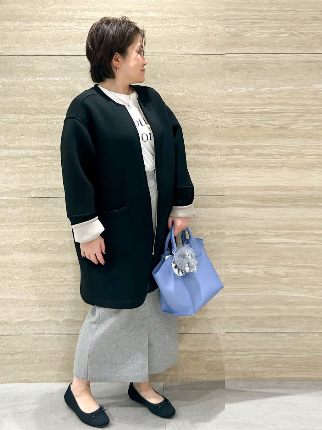 NAMIさんの「OPAQUE.CLIP｜リバーシブル配色ノーカラーコート【洗濯機OK】」を使ったコーディネート