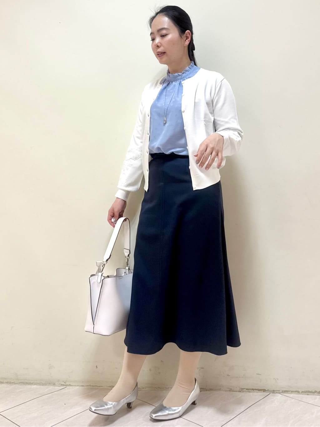 rincoさんの「Reflect｜レースデザインスリーブカーディガン」を使ったコーディネート