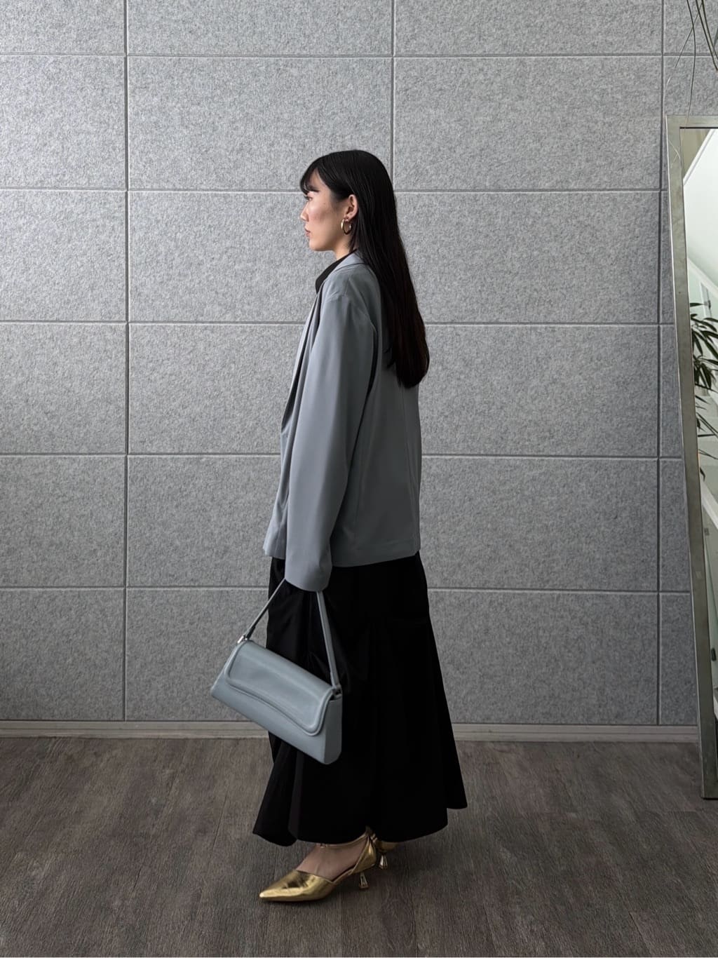 rinaさんの「INDIVI｜Comfy SET UP｜ダブルブレストイージージャケット【セットアップ対応／通勤／カセット服／接触」を使ったコーディネート