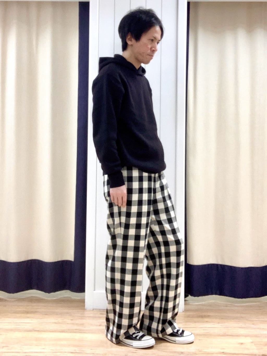 Takaさんの「Dessin｜【洗える】チェック柄ドロストパンツ」を使ったコーディネート