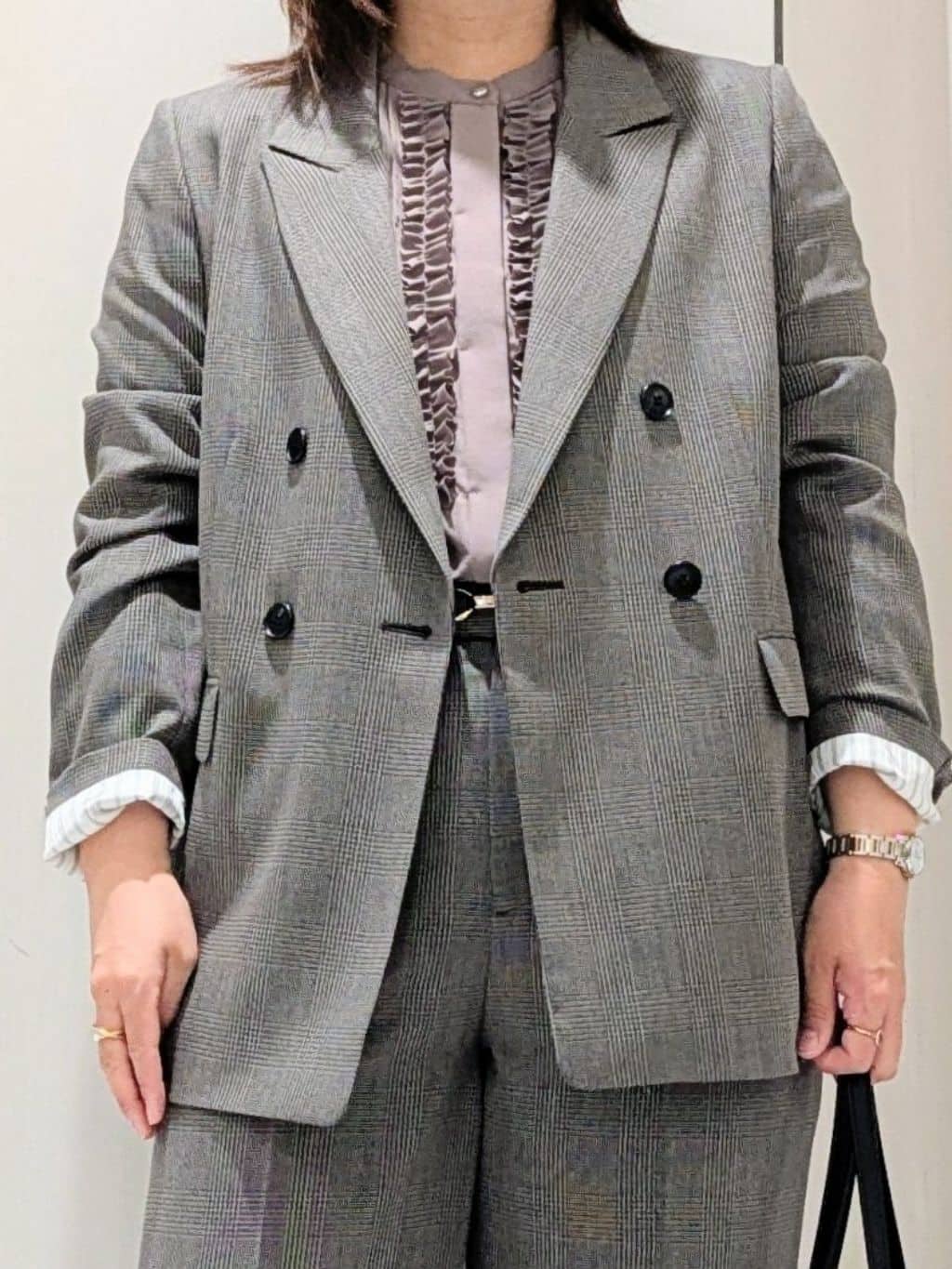 Onumaさんの「UNTITLED｜【セットアップ可】ウールライク ダブルブレストジャケット」を使ったコーディネート