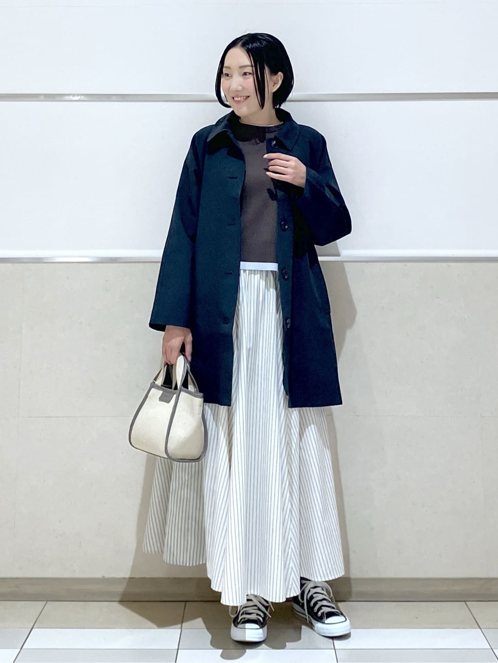 eriko さんの「Dessin｜【花粉ガード/撥水加工/洗える】ステンカラースプリングコート」を使ったコーディネート