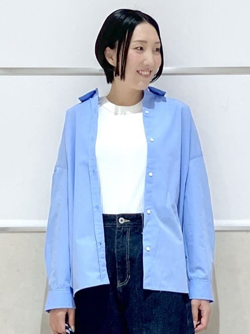 eriko さんの「Dessin｜【洗える】バックボタンオーバーシャツ」を使ったコーディネート