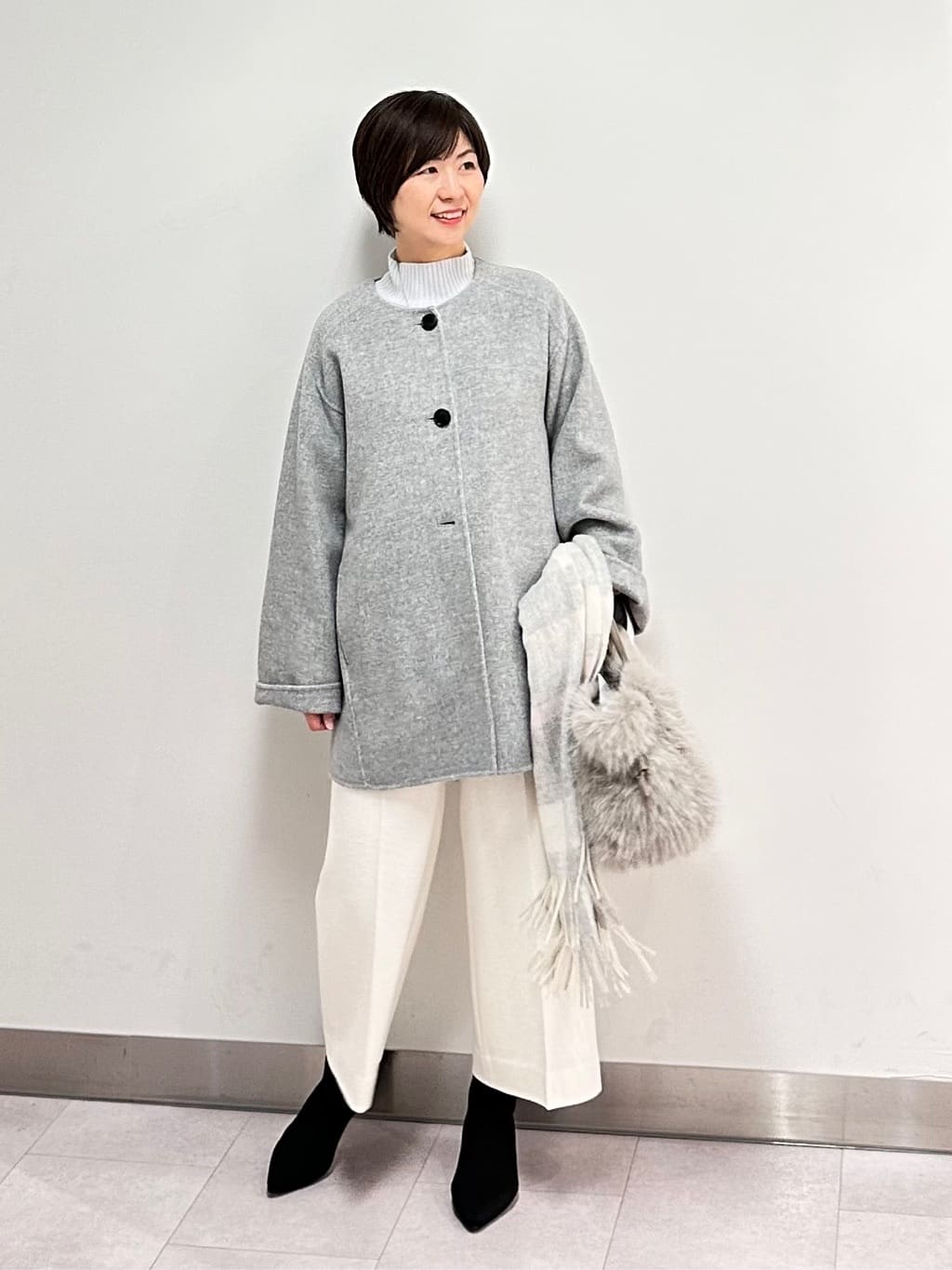 みなこさんの「UNTITLED｜【8色展開/洗える】ウールカシミヤ ハイネックニット」を使ったコーディネート
