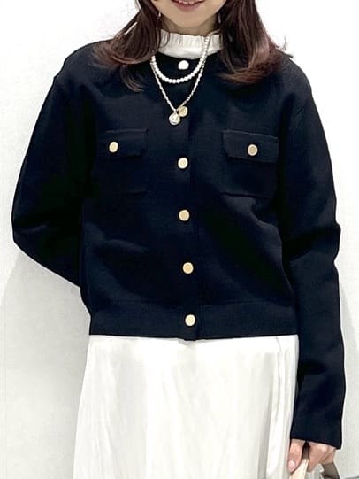 Miwaさんの「UNTITLED｜◆【コットン100/洗える】シャーリングフリルネックブラウス」を使ったコーディネート