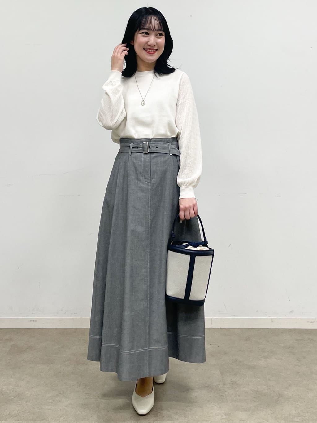 yukariさんの「Reflect｜透かしスリーブデザインハイゲージニット」を使ったコーディネート
