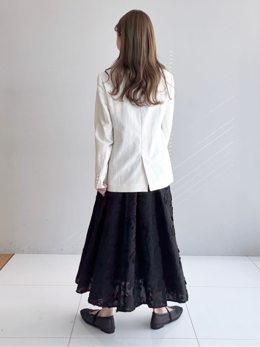 清水夏姫さんの「DRESSTERIOR｜【セットアップ可】リネンブレンドダブルブレストジャケット」を使ったコーディネート