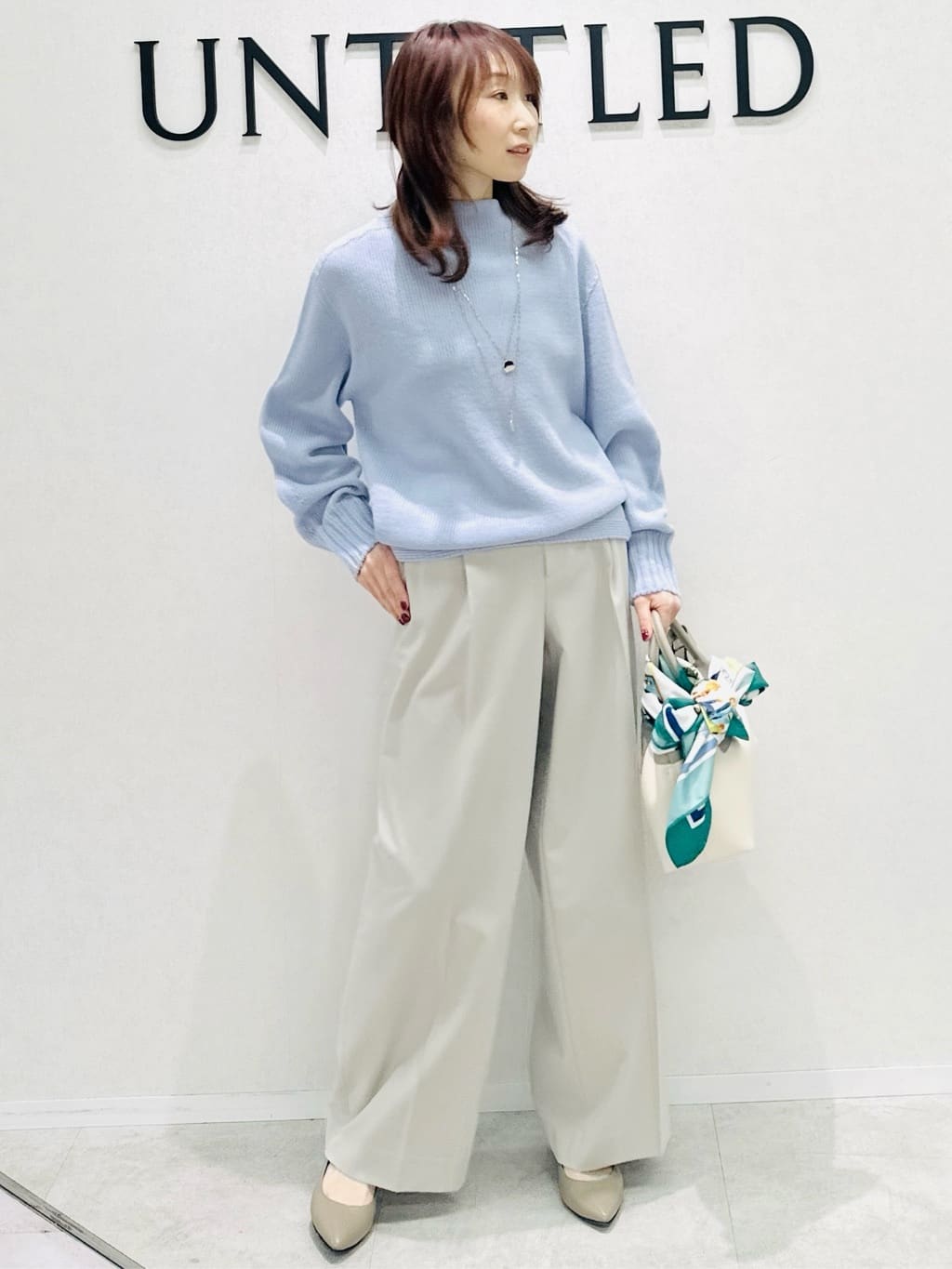 Miwaさんの「UNTITLED｜【洗える】スポンディッシュ ボトルネックニット」を使ったコーディネート