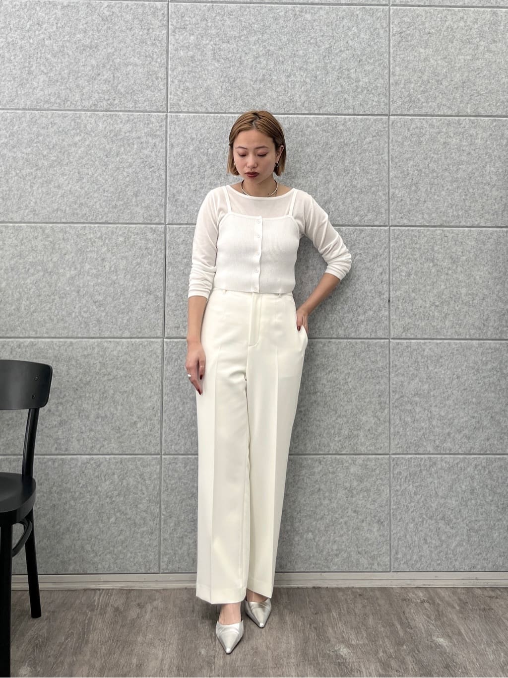 Harukaさんの「INDIVI｜Timeless｜ストレートフレアパンツ」を使ったコーディネート