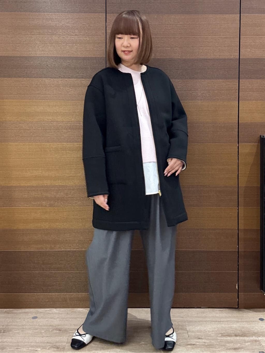 yumeさんの「OPAQUE.CLIP｜リバーシブル配色ノーカラーコート【洗濯機OK】」を使ったコーディネート