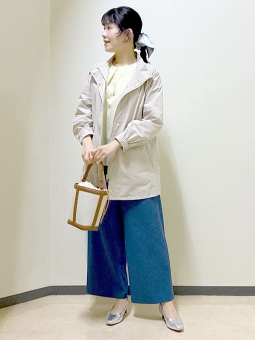 beni_gingerさんの「Reflect｜【接触冷感】ボリュームスリーブサテンジャカードブラウス」を使ったコーディネート