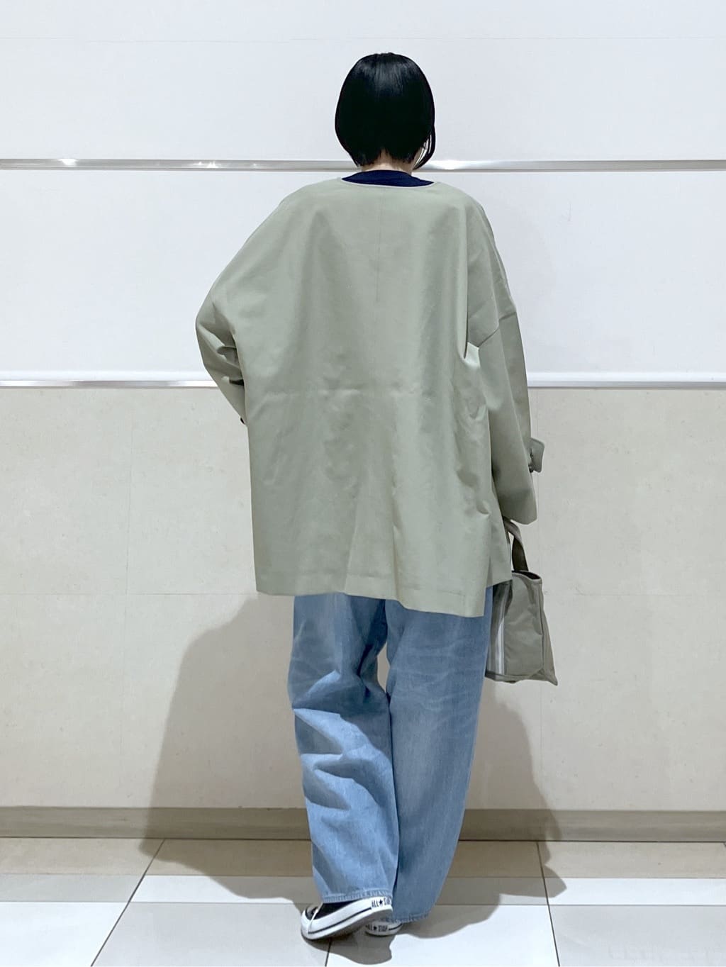 eriko さんの「Dessin｜【花粉ガード/撥水加工/洗える】クルーネックスプリングコート」を使ったコーディネート