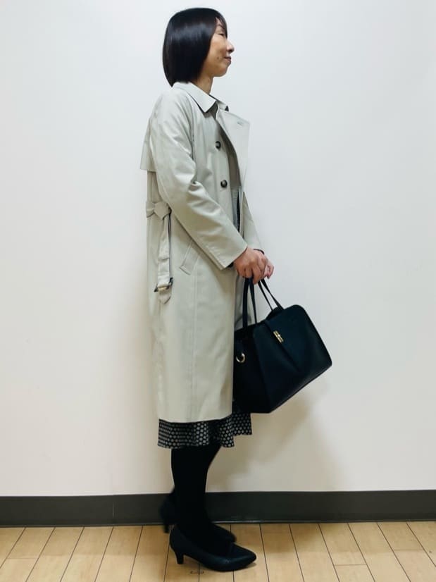 Riiさんの「Reflect｜【通勤/お出かけ◎】ジオメプリントクラシカルワンピース」を使ったコーディネート