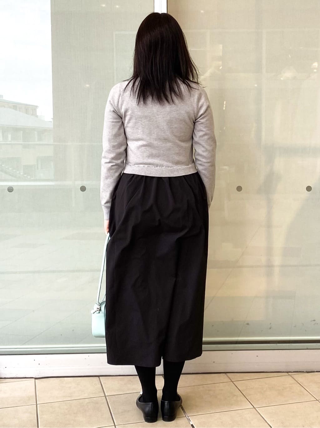 Jeanさんの「OPAQUE.CLIP｜ダブルポロ衿ニットドッキングワンピース【洗濯機OK】」を使ったコーディネート