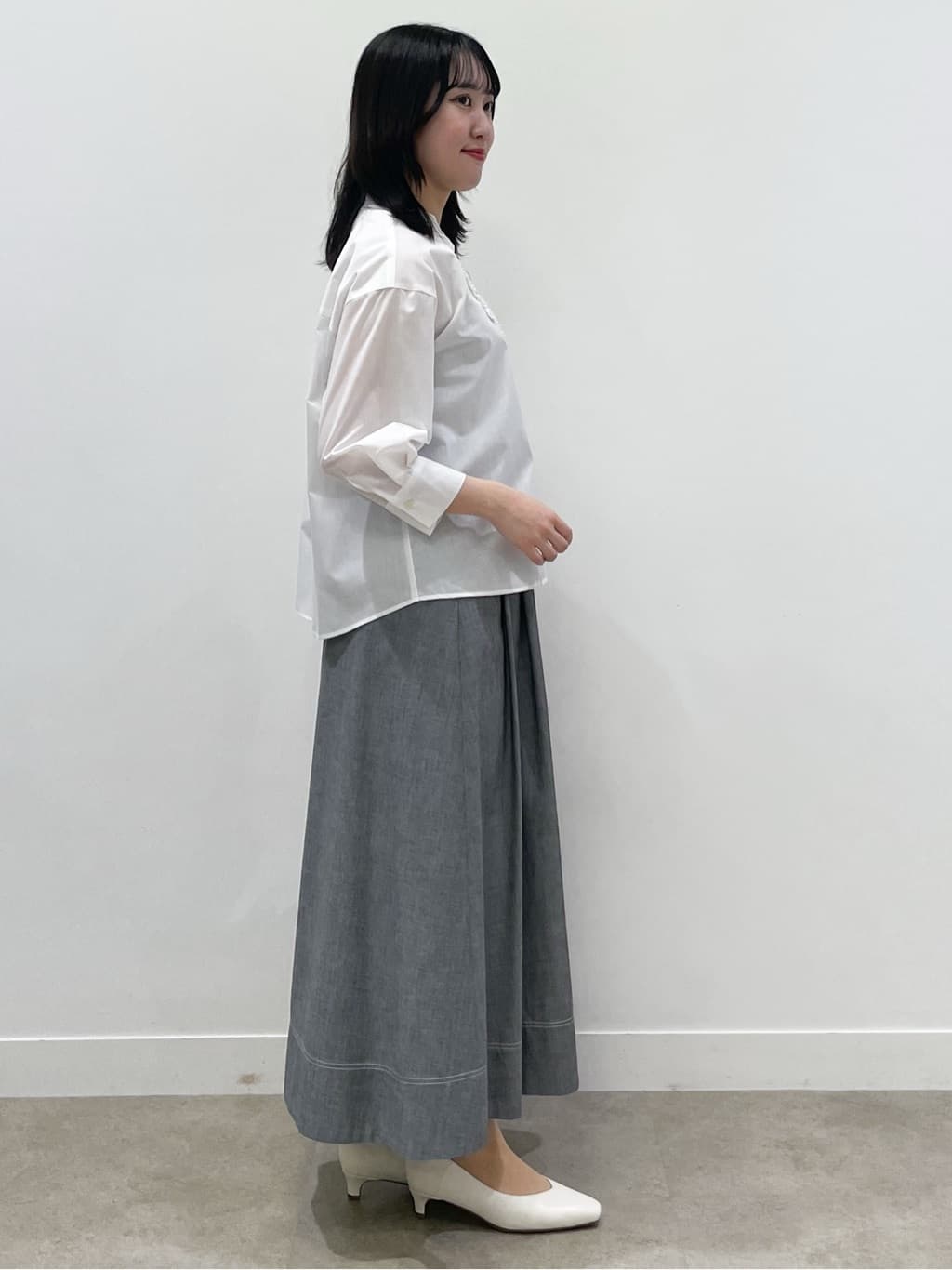 yukariさんの「Reflect｜【接触冷感】八分袖フロントフリルブラウス」を使ったコーディネート