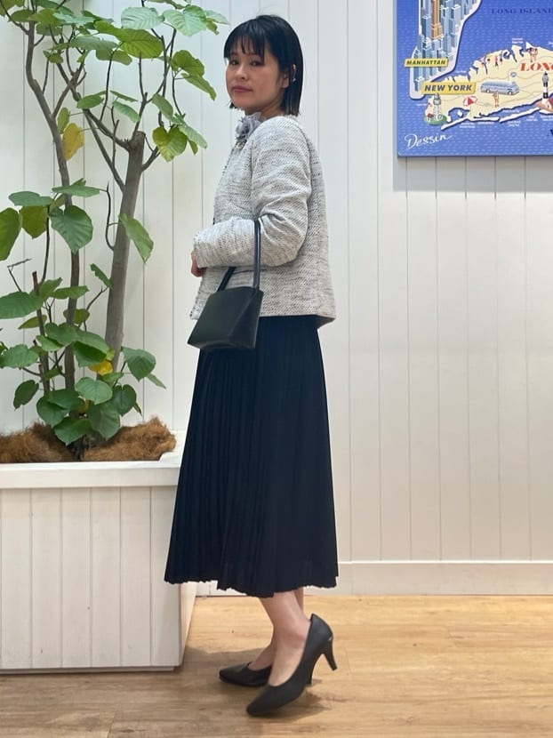 mikaさんの「Dessin｜ツイードクルーネックジャケット」を使ったコーディネート