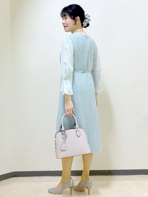 beni_gingerさんの「Reflect｜【SS-4Lサイズ／付属リボン】スリーブデザインジョーゼットワンピース」を使ったコーディネート