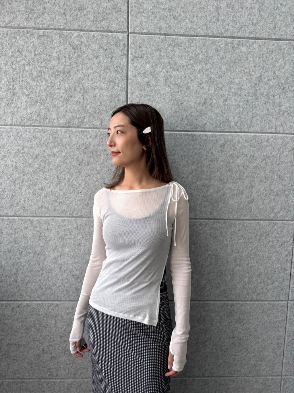 uchi__yamaさんの「CODE A｜jersey ribbon pullover」を使ったコーディネート