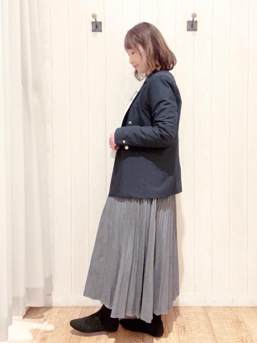 あいこさんの「SHOO･LA･RUE｜【セットアップ可/S-LL/洗濯機可】マニッシュに決まる ダブルブレストジャケット」を使ったコーディネート