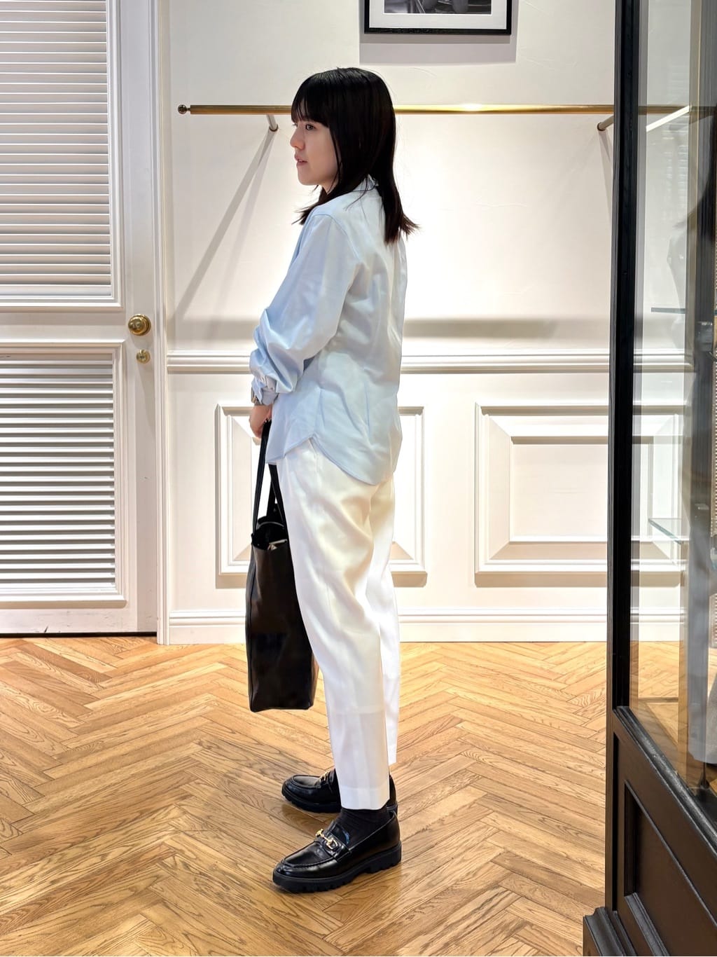 cocoさんの「DRESSTERIOR｜【ウォッシャブル/通勤】スタンドフリル ブラウス」を使ったコーディネート