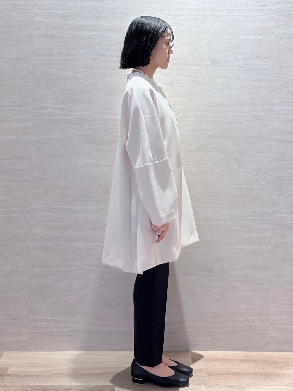 JIMAさんの「OPAQUE.CLIP｜フォルムスリーブミドルコート【洗濯機OK】」を使ったコーディネート