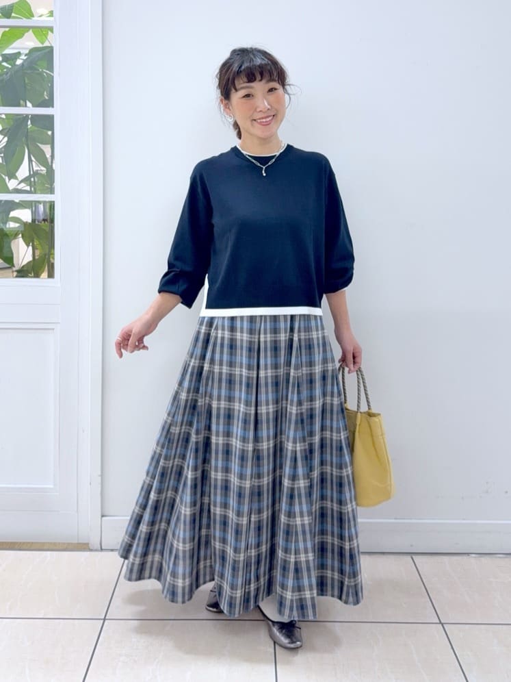 Osawaさんの「Dessin｜【洗える】バイカラーデザインニット」を使ったコーディネート