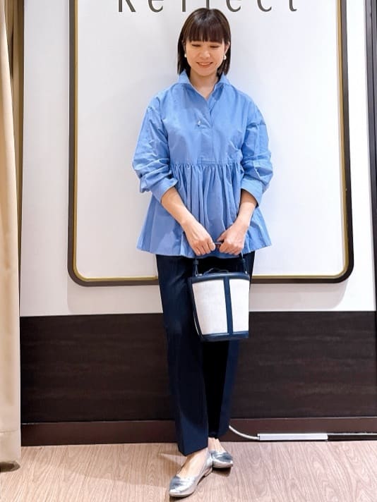 nekoさんの「Reflect｜【レイヤードにおすすめ◎】ペプラムデザインシャツ」を使ったコーディネート