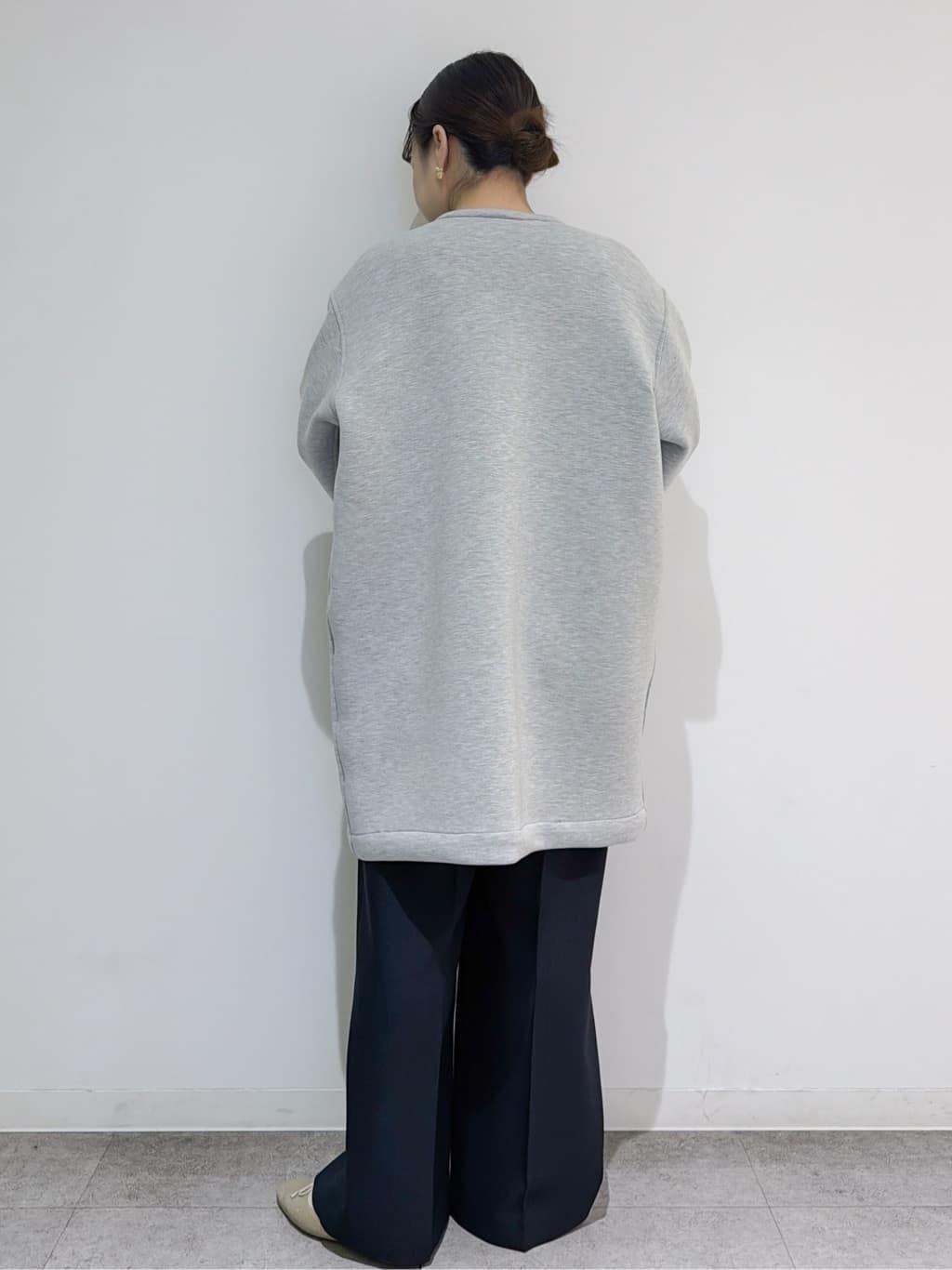すずママさんの「OPAQUE.CLIP｜リバーシブル配色ノーカラーコート【洗濯機OK】」を使ったコーディネート