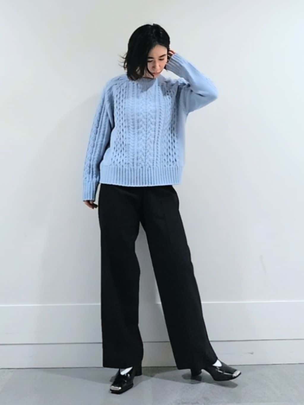 ミズタさんの「UNTITLED｜【洗える】スポンディッシュ ケーブル柄ニット」を使ったコーディネート