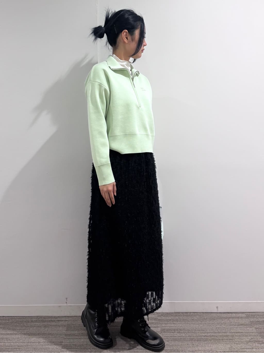 Ricoさんの「OPAQUE.CLIP｜ハーフZIP刺繍ロゴニット【洗濯機OK】」を使ったコーディネート