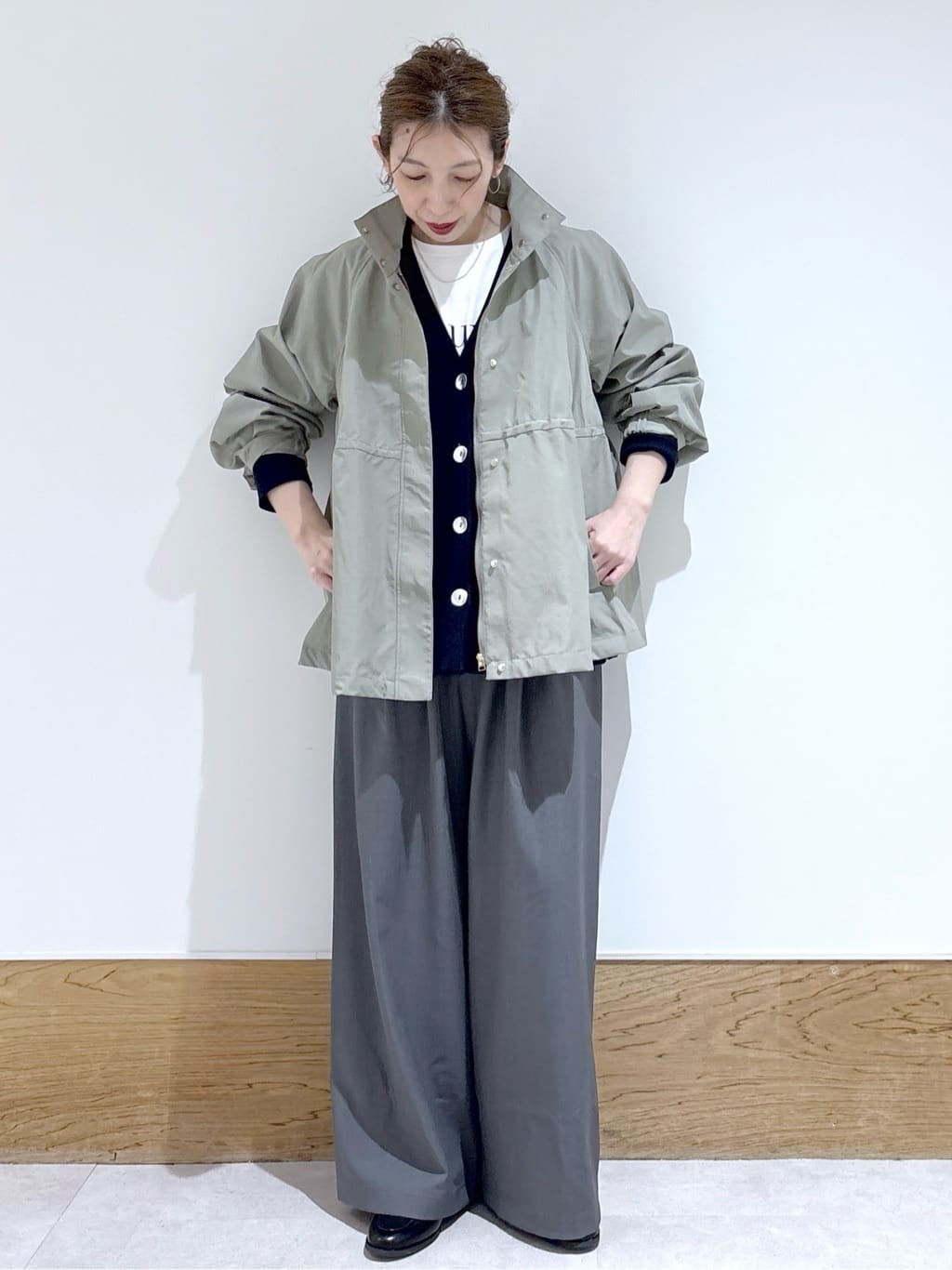 はなさんの「OPAQUE.CLIP｜撥水スタンドZIPブルゾン【洗濯機OK／UVケア／花粉対応】」を使ったコーディネート