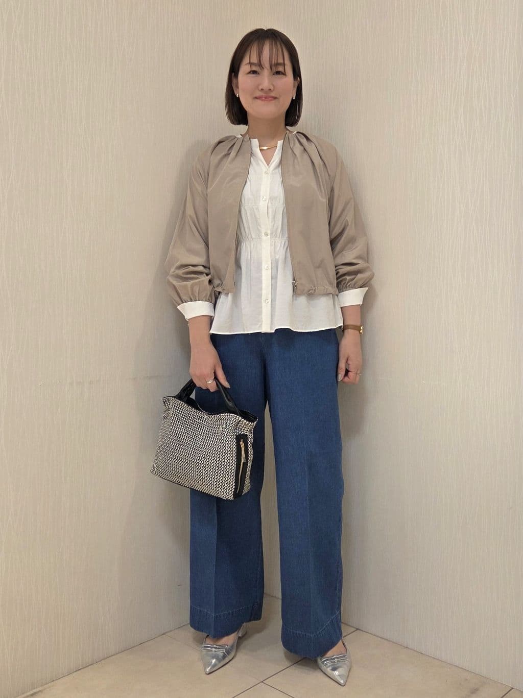 naokoさんの「UNTITLED｜◆【セットアップ可/はっ水】シャイニータイプライターブルゾン」を使ったコーディネート