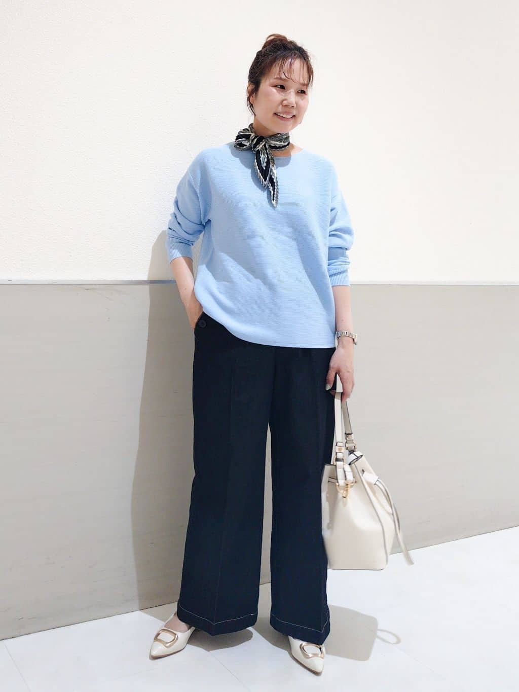 maruさんの「THE SHOP TK｜【S-XLサイズ/選べる6色】どこから見ても美しい ガーターニット/洗濯機OK」を使ったコーディネート