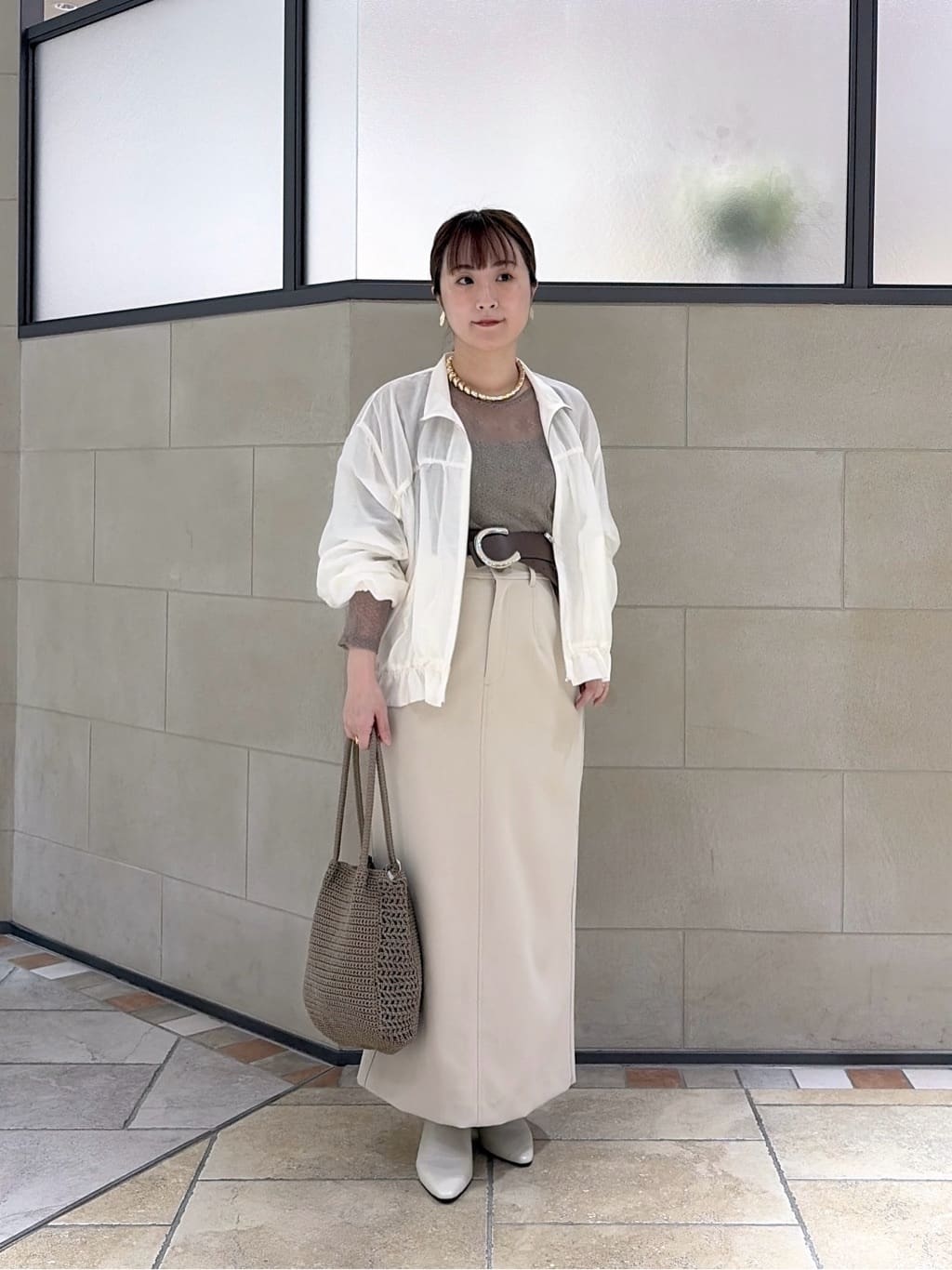 よねさんの「INDIVI｜シアーシャーリングブルゾン」を使ったコーディネート