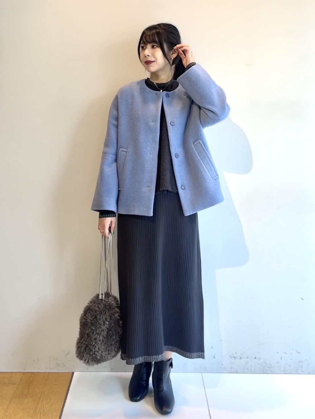 cotaniさんの「grove｜【ウール混】軽やかに羽織れるショートコート」を使ったコーディネート