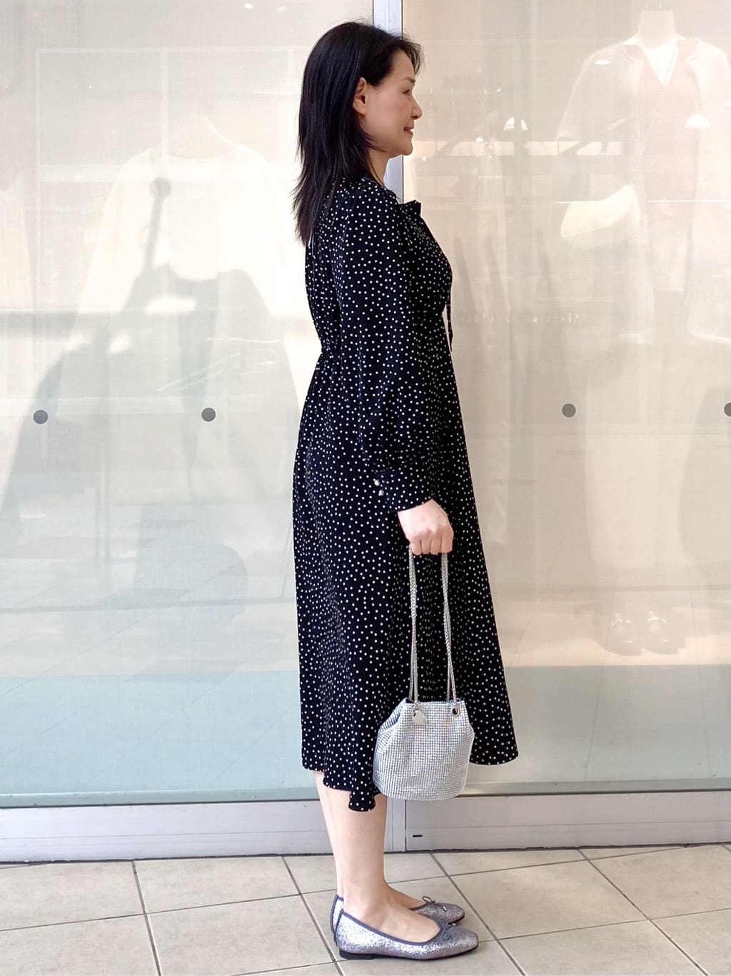 Jeanさんの「OPAQUE.CLIP｜リボンボウタイドットワンピース【洗濯機OK／イージーアイロン／防シワ】」を使ったコーディネート