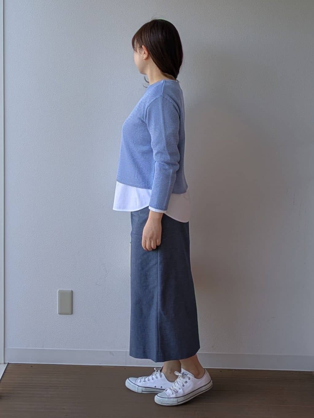 なみきさんの「UNTITLED｜◆【洗える/光沢感】ファンシーヤーンニット」を使ったコーディネート