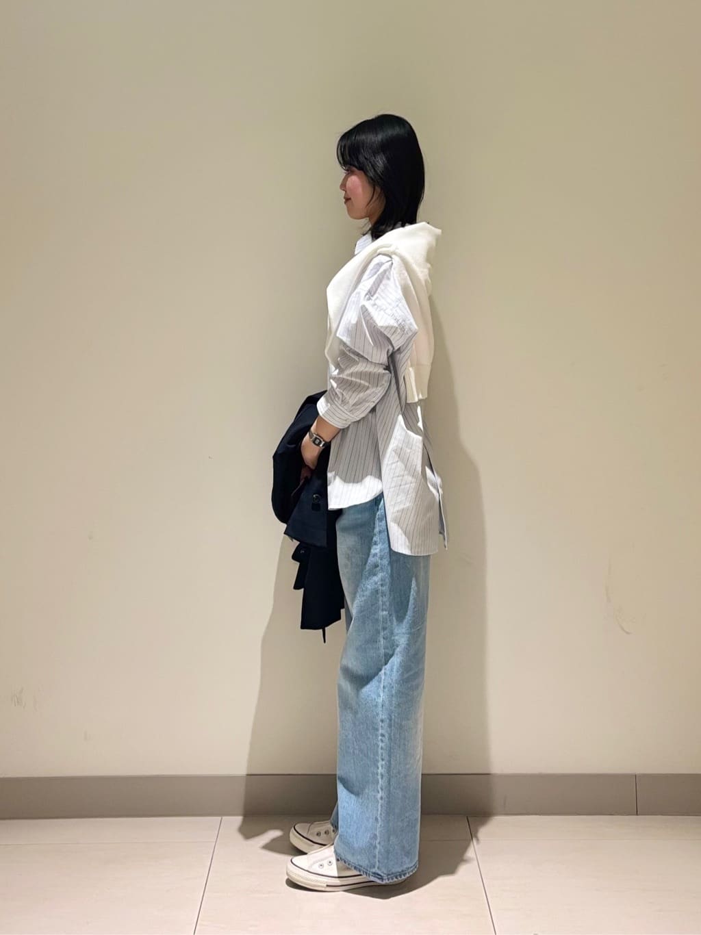 mayuさんの「Dessin｜【洗える】バックボタンオーバーシャツ」を使ったコーディネート