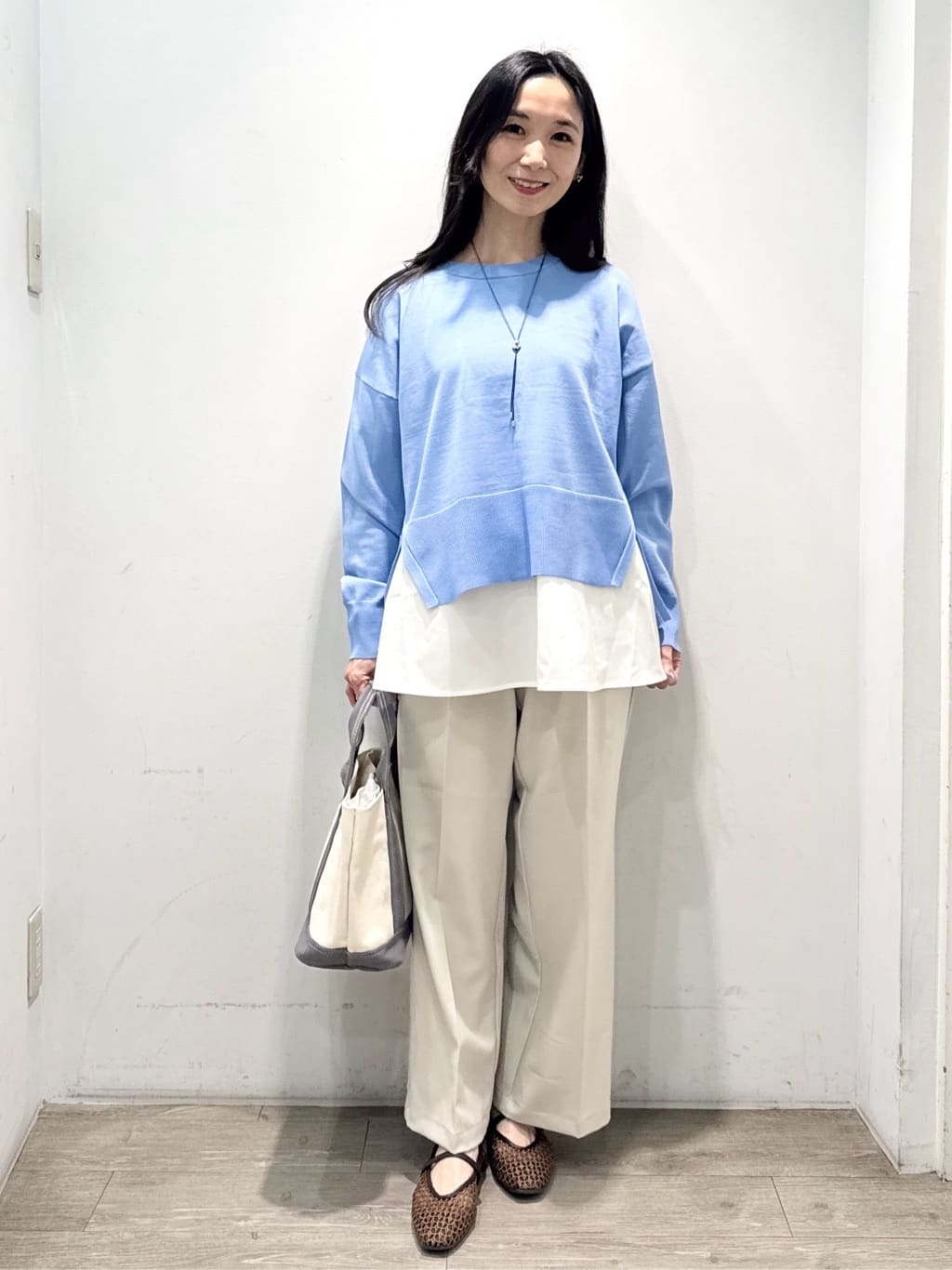 yuicciさんの「OPAQUE.CLIP｜美脚ストレッチイージーワイドパンツ【洗濯機OK】」を使ったコーディネート