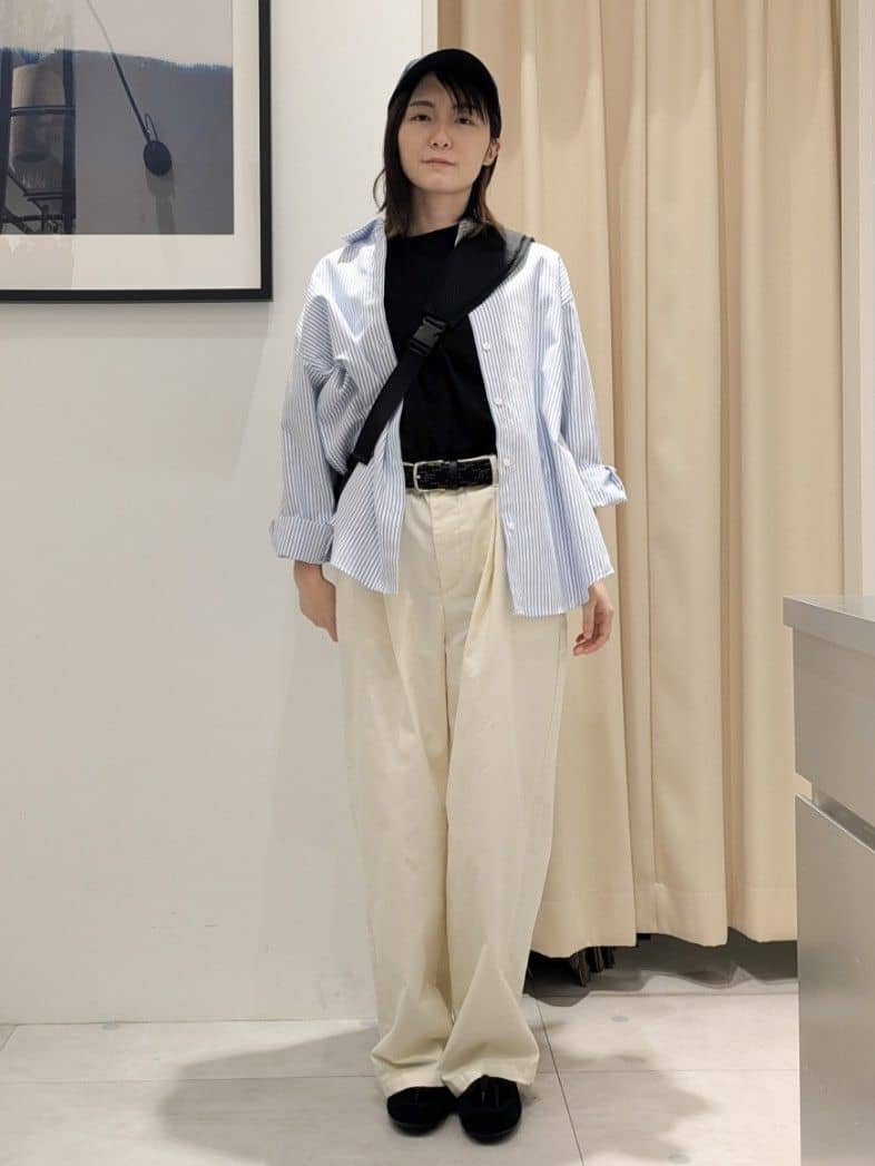 なめさんの「THE SHOP TK｜【POLO BCS 別注】ストライプOXシャツ」を使ったコーディネート