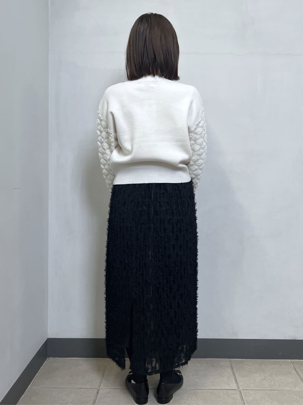 mikiさんの「OPAQUE.CLIP｜ループヤーンスリーブニット【洗濯機OK】」を使ったコーディネート