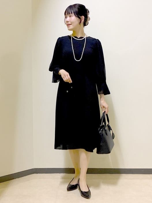  beni_gingerさんの「Reflect｜【SS-4Lサイズ／付属リボン】スリーブデザインジョーゼットワンピース」を使ったコーディネート